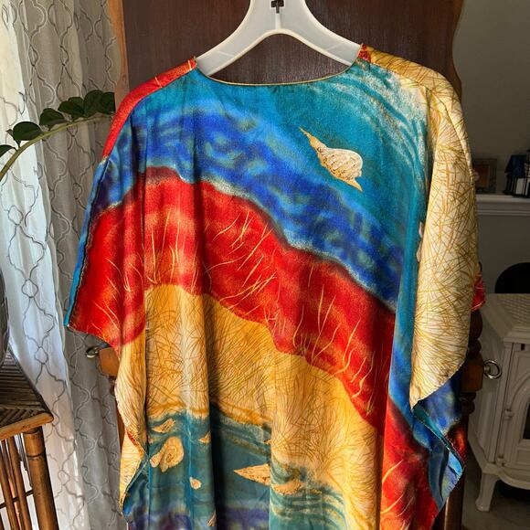 Winlar Kaftan One Size Fits Most 41" W x 48" L Bohemian Maxi Dress Robe Tunic - Picture 7 of 11